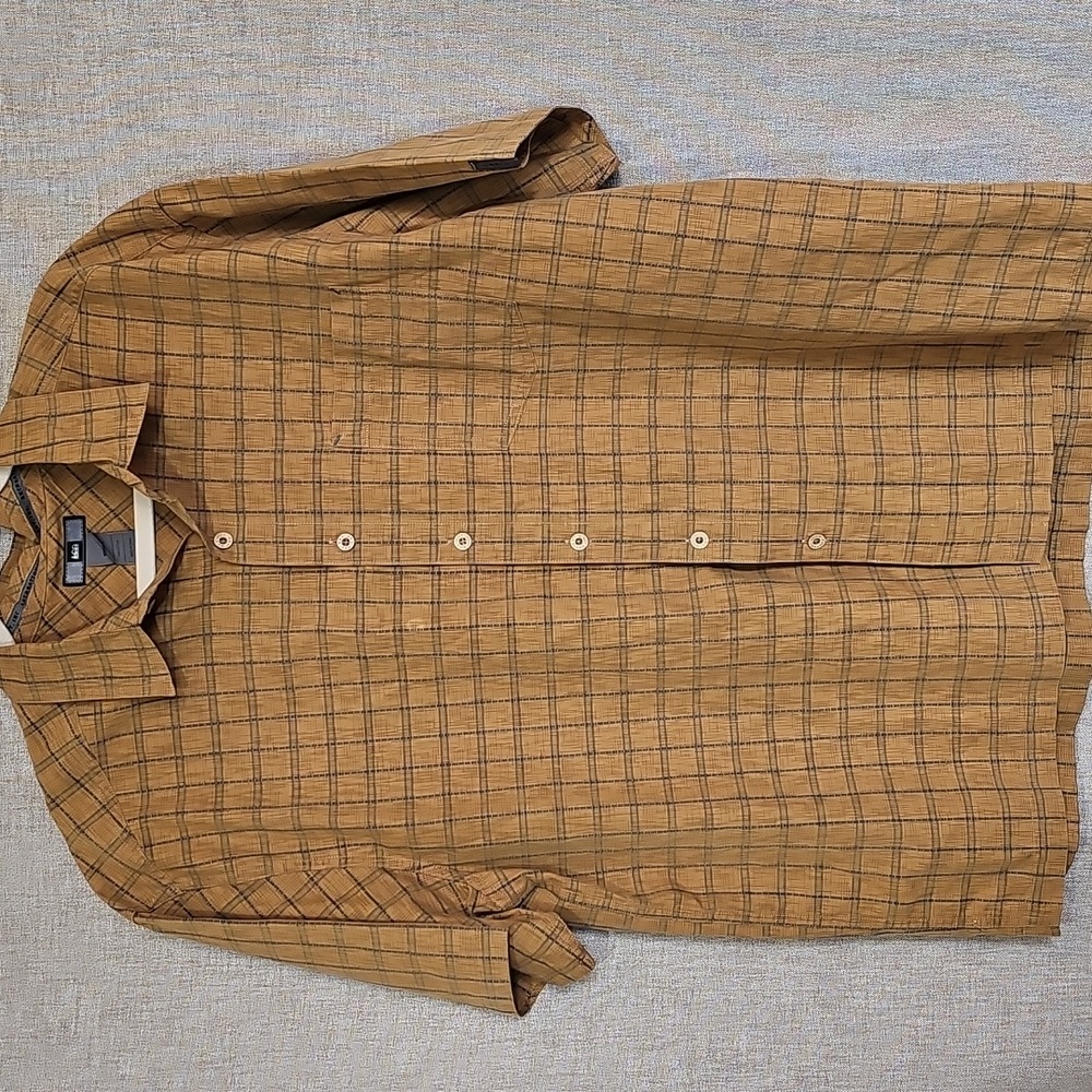 REI Men's Brown Checkered Button-Down Shirt